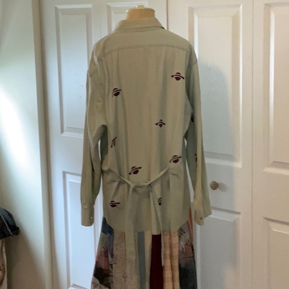 Donna Jessica Maxi Dress- Sz.1-Tan-Patchwork Skirt-Button Up-Self Tie - Picture 3 of 12